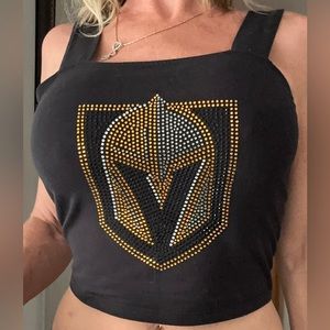 VGK NHL Vegas golden knights hand made custom rhinestone tank top